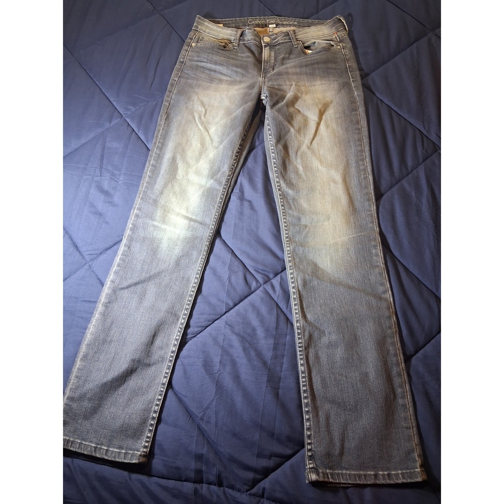 Calvin Klein Jeans Mens 29x32 Straight Legโ Blue Medium Wash Denim